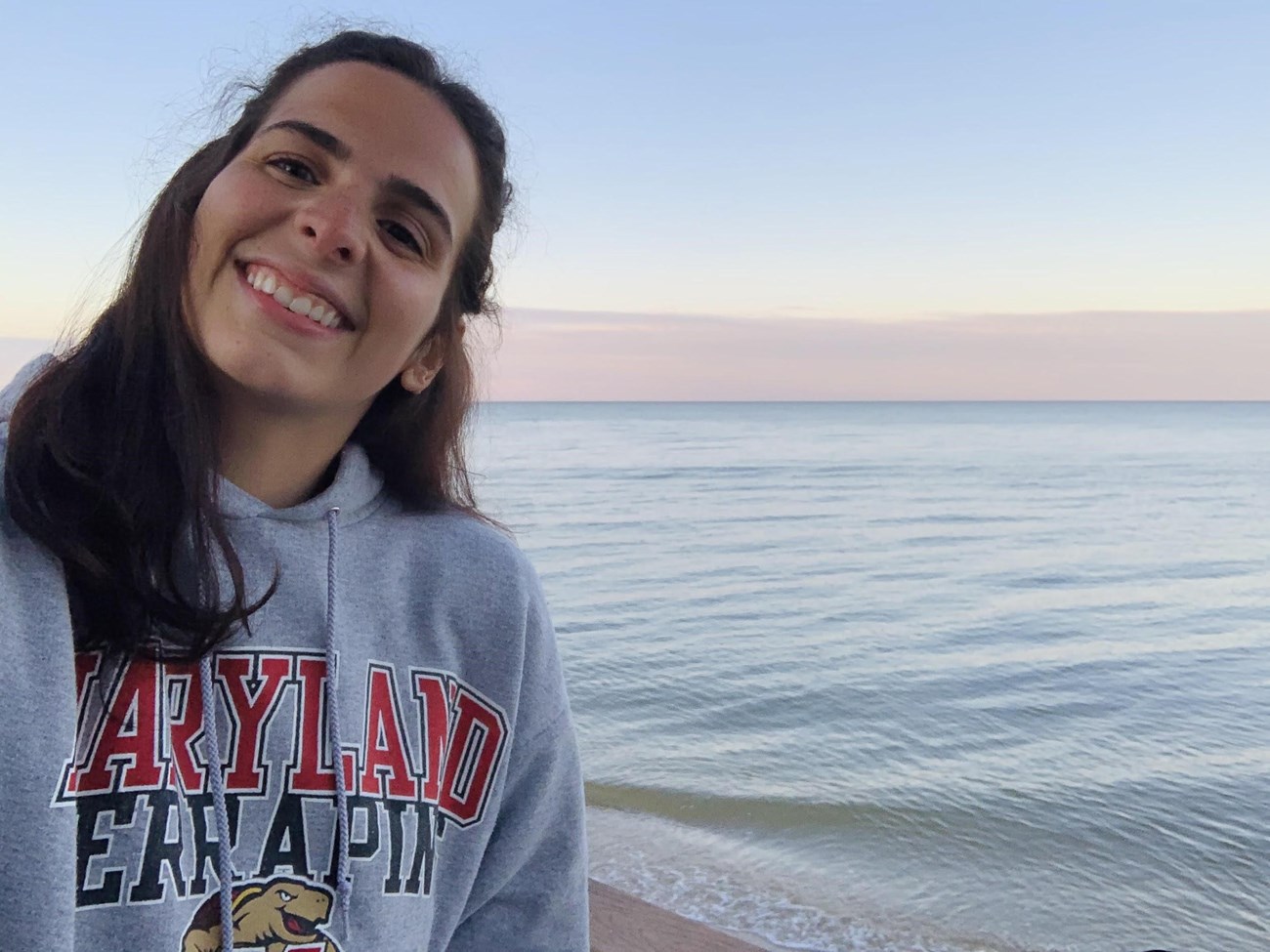 Andrea Miralles-Barboza near a bay