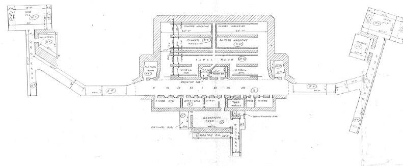 black and white schematic drawing of Battery Kingman