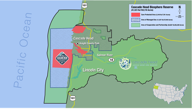 map of Cascade Head Biosphere Reserve