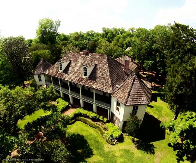 Overhead view of Melrose Plantation.