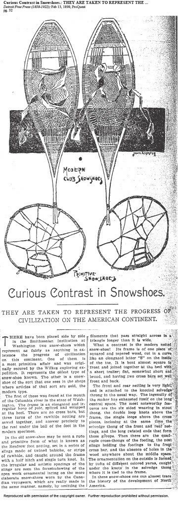 Curious Contrast in Snowshoes article