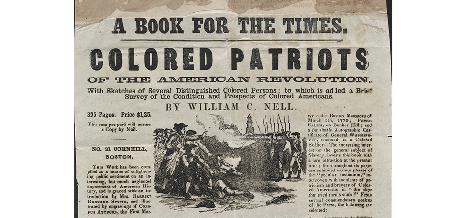 Newspaper article titled "Colored Patriots of the American Revolution"