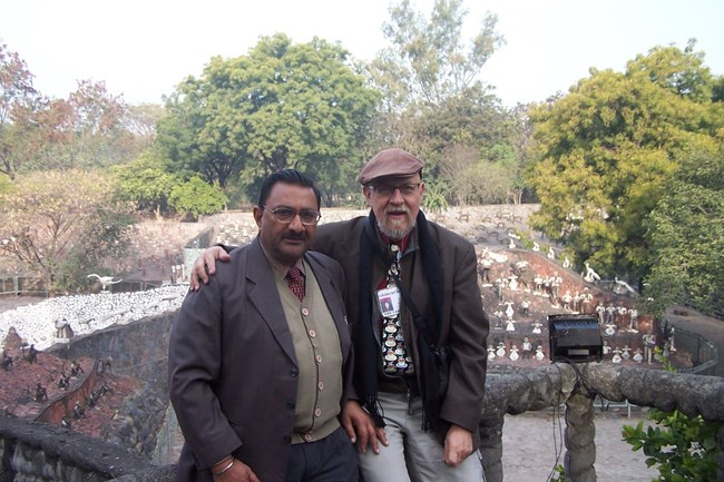Dharm Pal, the Rock Garden engineer, and Tony Rajer at Rock Garden.