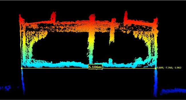 False color image of internal view of the Sloop Island Canal Boat.