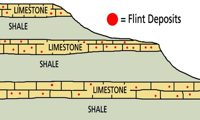 Flint In Limestone Flint Hills Geology (U.S. National Park Service)