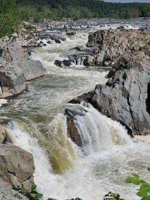 Scenic view of the rushing waters and geological wonders at Great Falls.