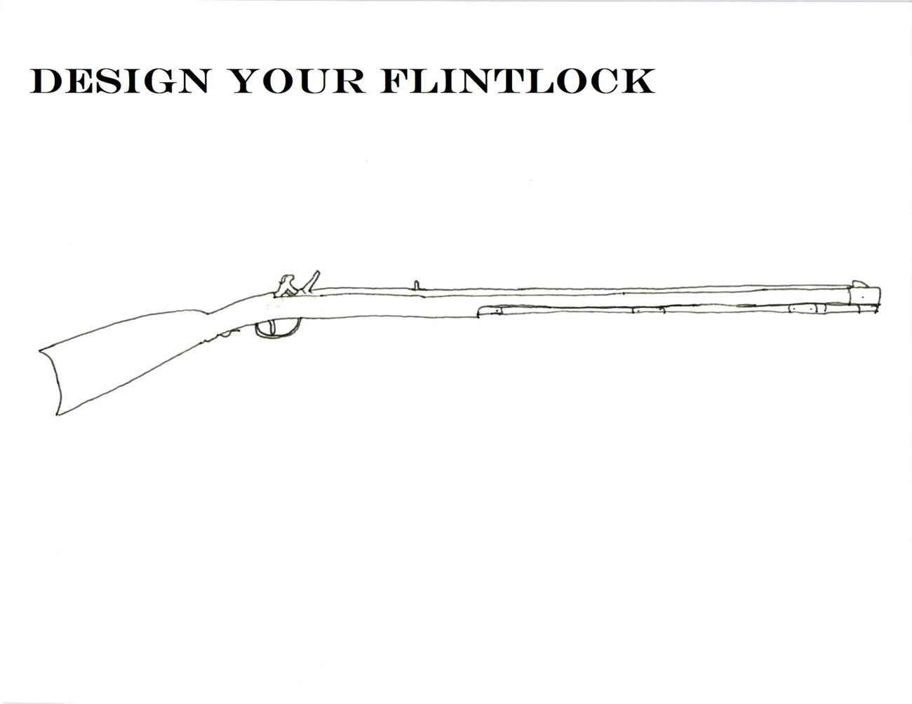 Black and white outline of flintlock rifle