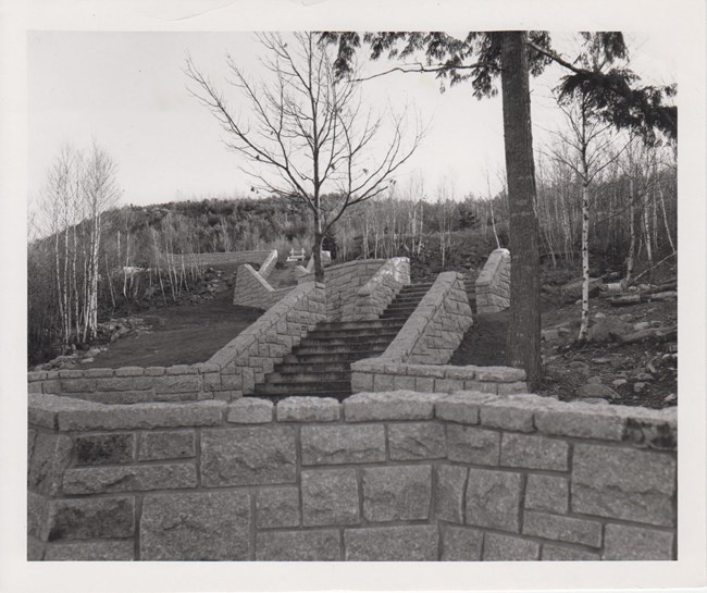 Historic photograph of stone steps