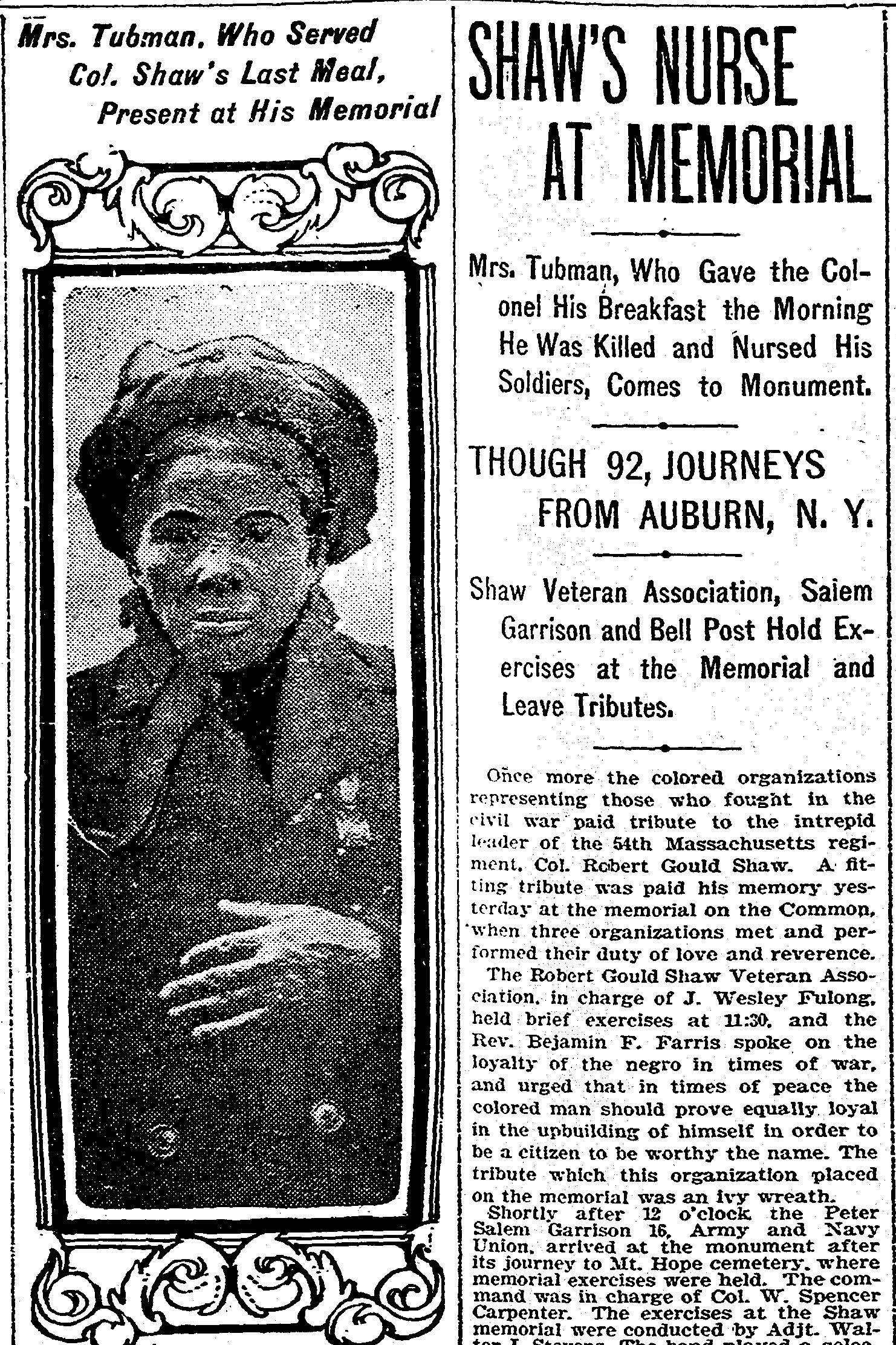 Harriet Tubman's Boston: 1905 (U.S. National Park Service)