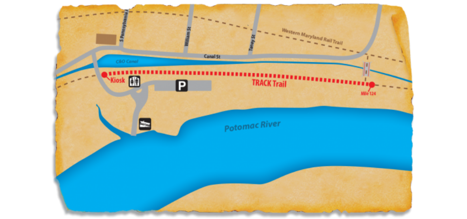 Illustrated map of the Hancock TRACK Trail.