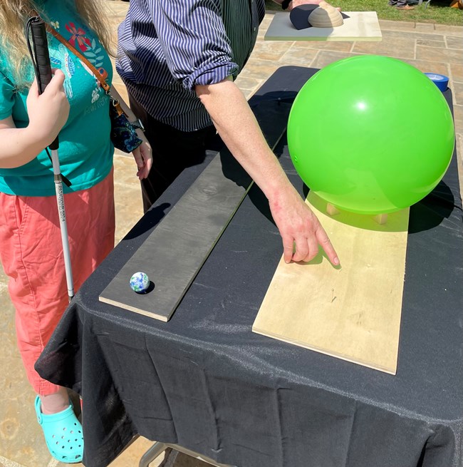 Tactile Model of Sun Moon and Earth