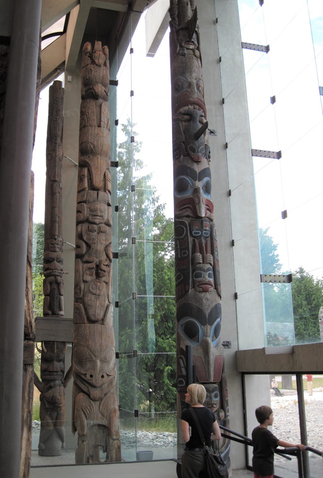 Totems within the museum's Great Hall.