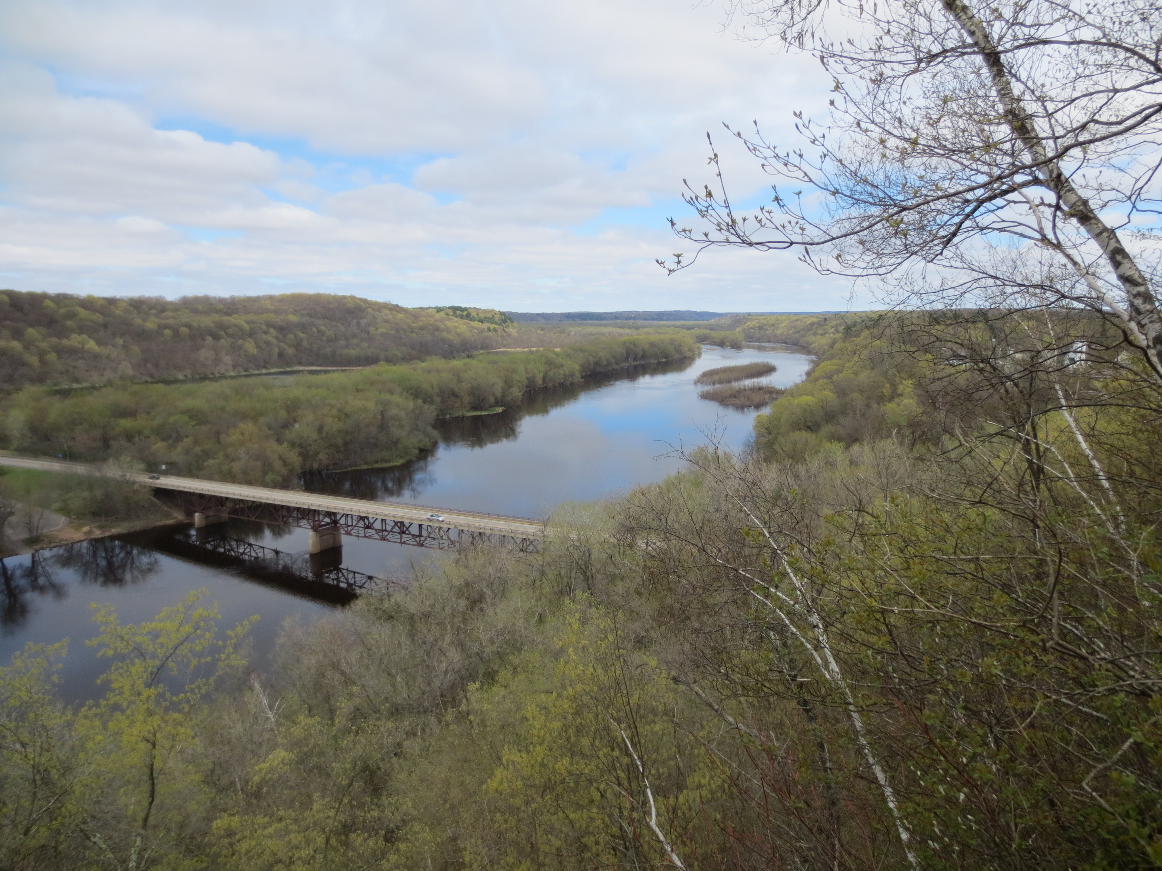 large river passing through forested lowlands
