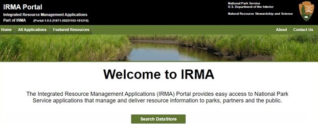 screenshot of IRMA homepage