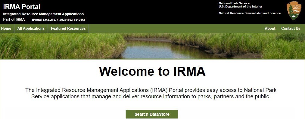 screenshot of IRMA home page