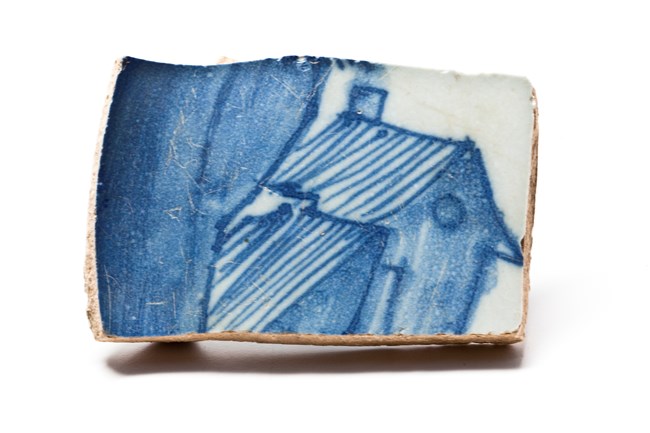 Blue and white glazed delftware