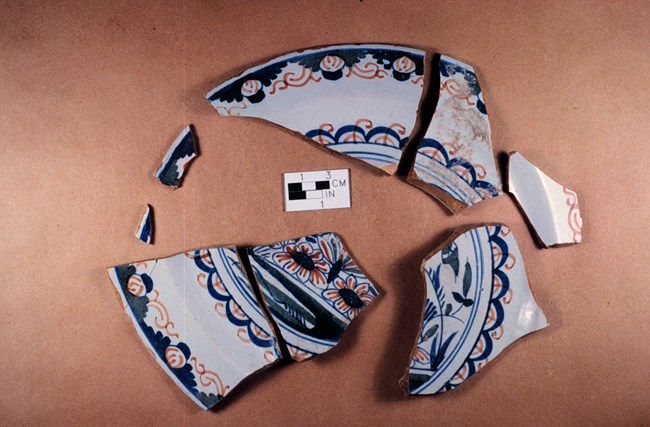 Sherds of delftware bowl