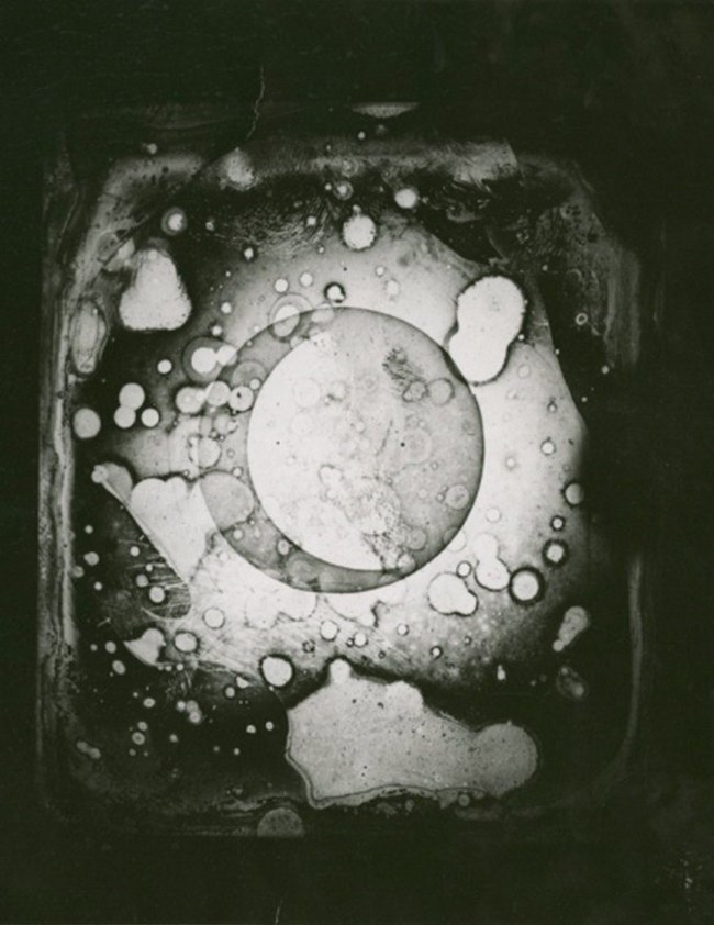 The oldest surviving daguerreotype of the moon by John William Draper.