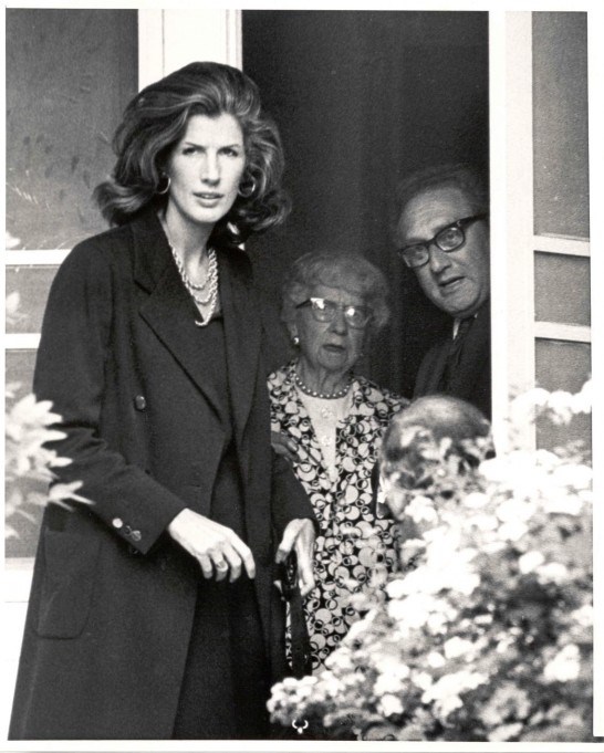 Bess Truman with Henry and Nancy Kissinger