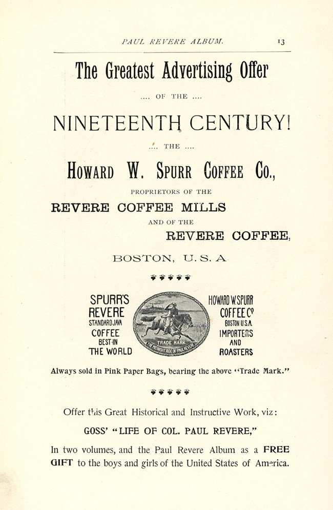 Book page printed The Greatest Advertising Offer of the Nineteenth Century!