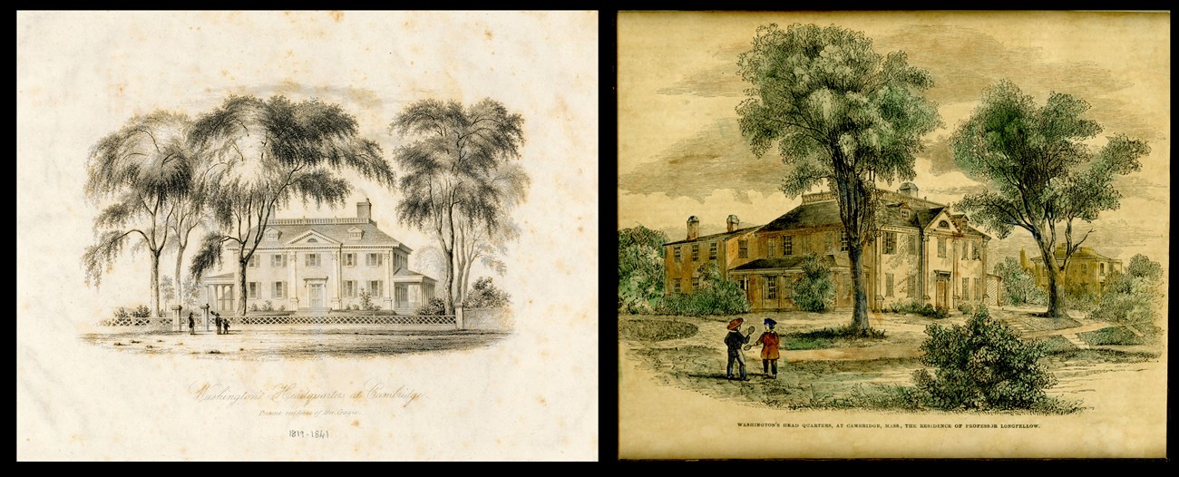 Two prints of a Georgian mansion