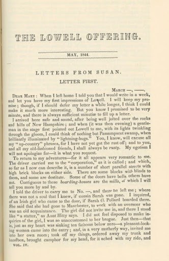 Lowell Offering - Letters from Susan