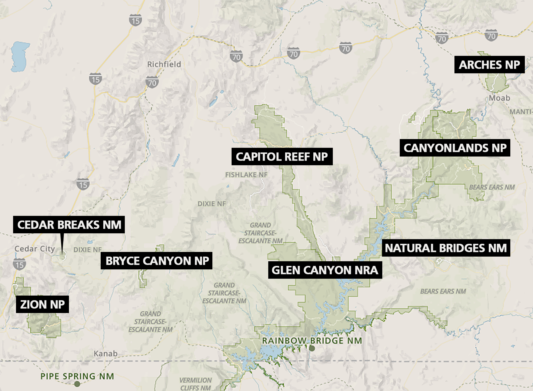 Map Of Southern Utah Parks 