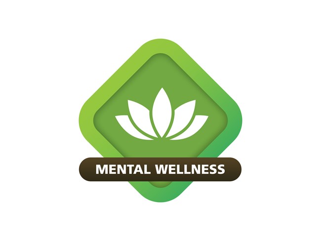 mental wellness badge, growing flower