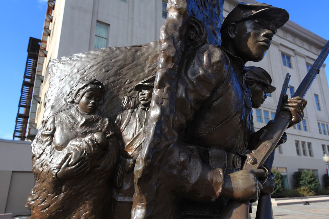 Statue of African American Civil War soldiers