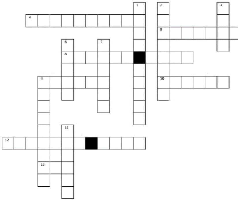 A crossword puzzle for Ninety Six, with 13 different answers/words.