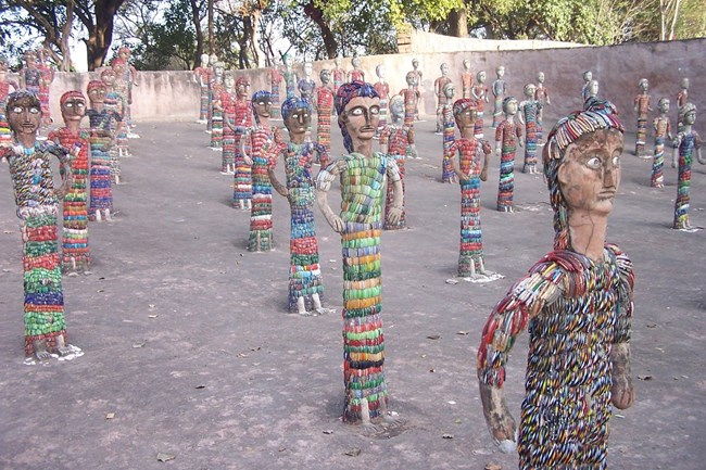 Nek Chand's Rock Garden, bangle ladies, Chandigarh, India.