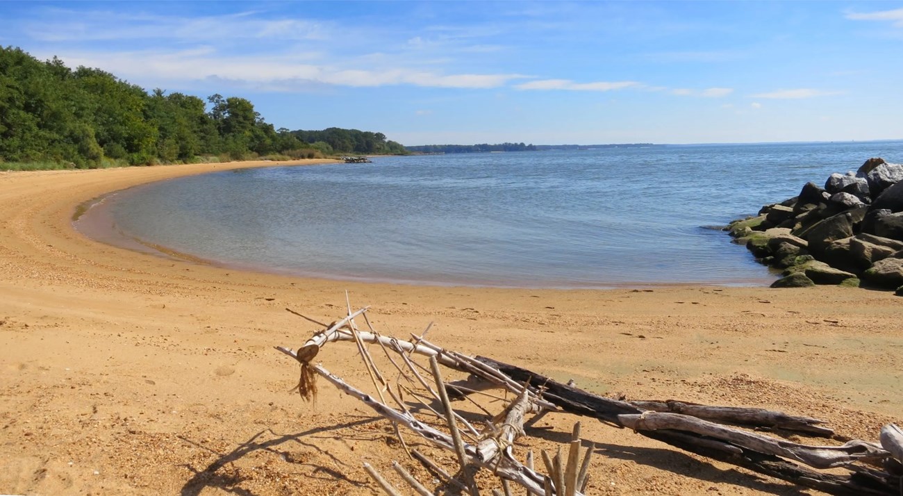 A beach with water.