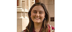 Smiling woman with brown hair