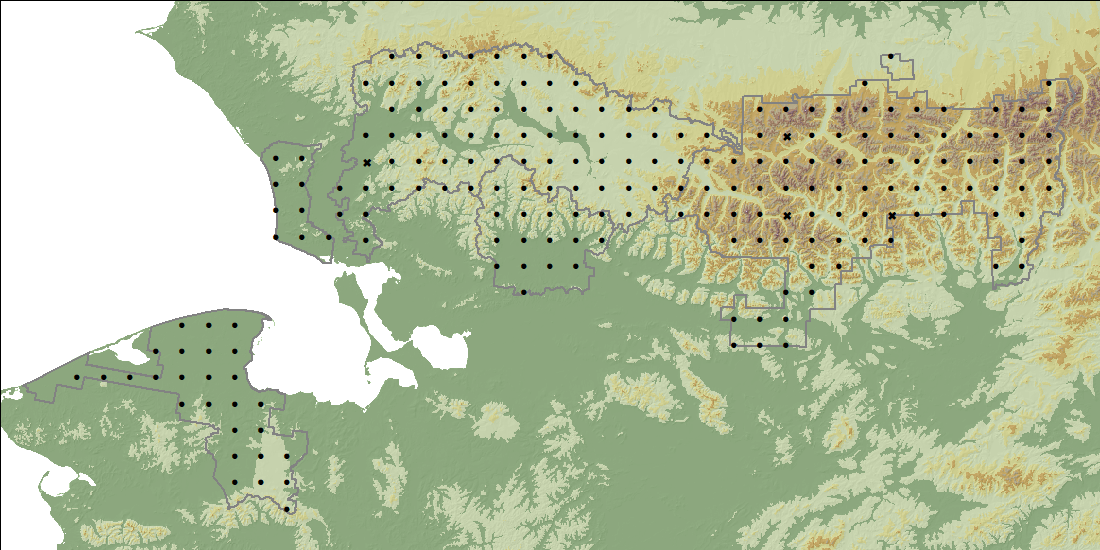 map of Arctic Network overlayed with the grid on which High-resolution aerial photographs are taken