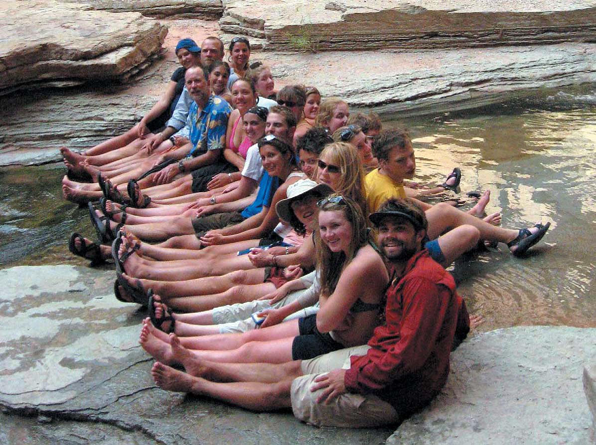 Students, staff, and crew of the Leading the Way program