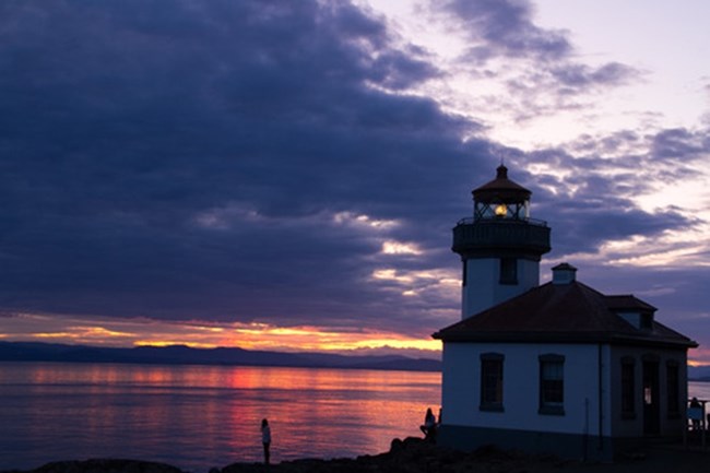 Lime Kiln Lighthouse during Sunset