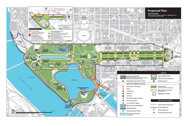 Proposed plan for the National Mall, from the National Mall Plan: Summary, Fall 2010.