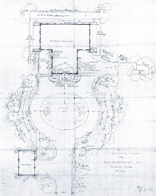 Undated planting plan from Point Reyes Receiving Site, c. 1930s.