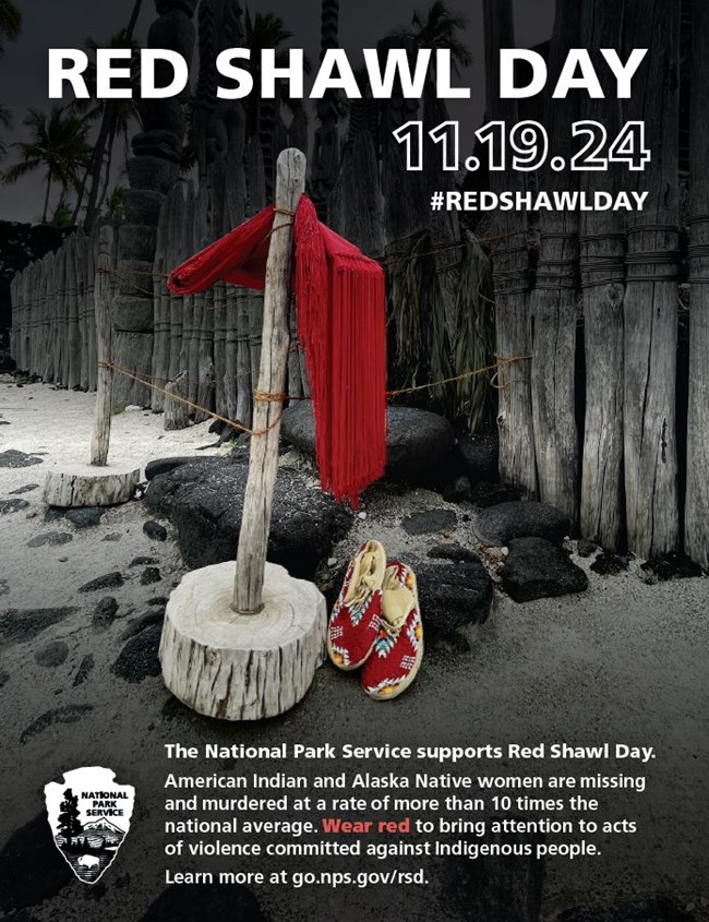 Red Shawl Day poster; detailed alternative text is on the webpage by the image