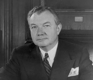Black and white photo of Supreme Court Associate Justice Robert H. Jackson