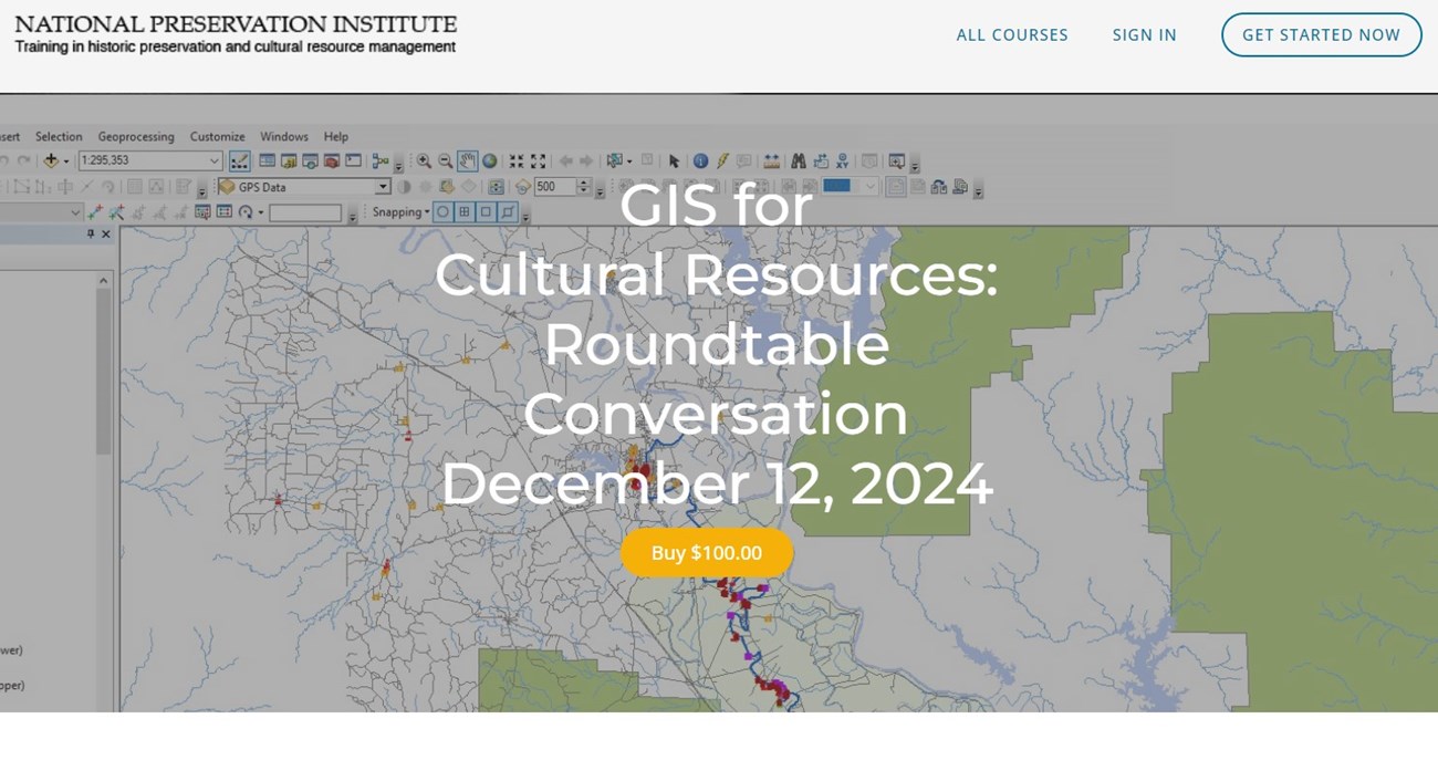 NPI GIS Round Table 2024 screen capture of course