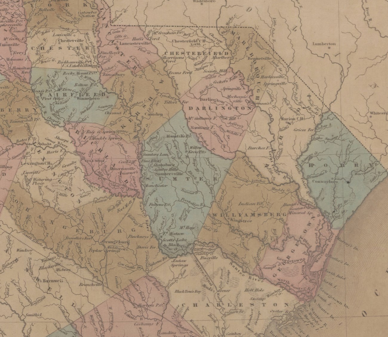 map of South Carolina in 1838