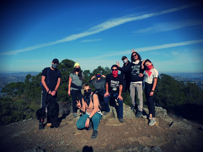 Suki Skye and friends hiking at Golden Gate National Recreation Area