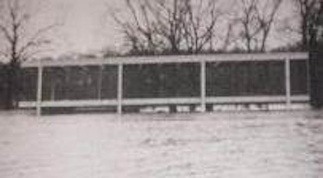 The Farnsworth House during a flood