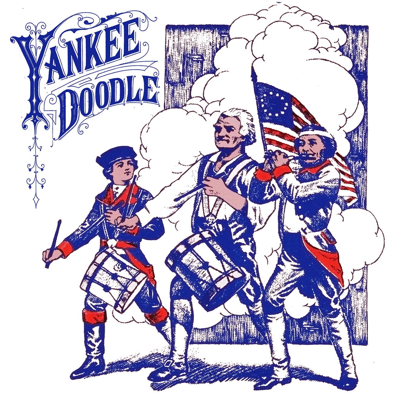 Yankee Doodle with a fifer and two drummers