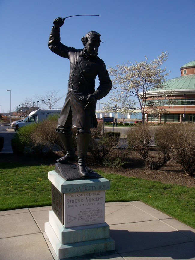 Statue of Colonel Strong Vincent, "Hero of Gettysburg," in Erie, Pennsylvania