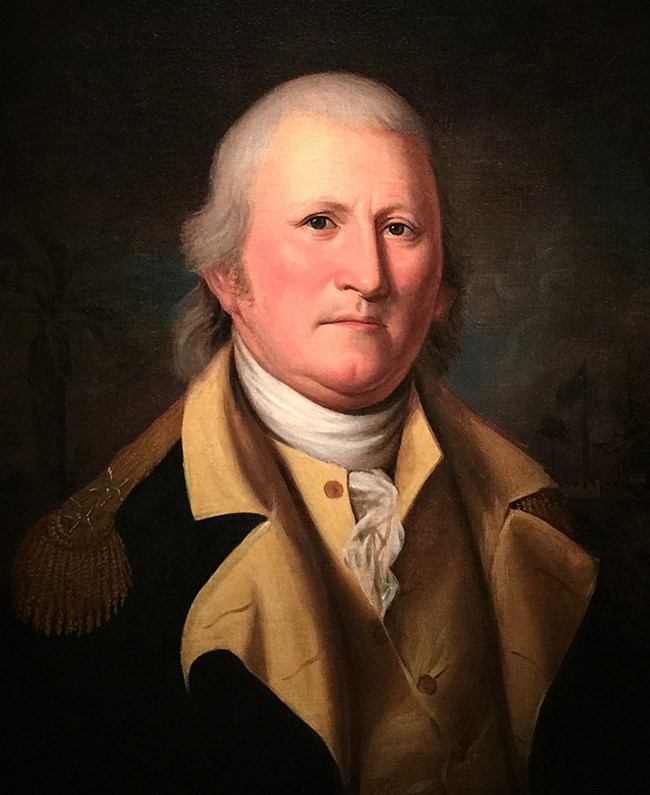 Continental Army General William Moultrie in his uniform.