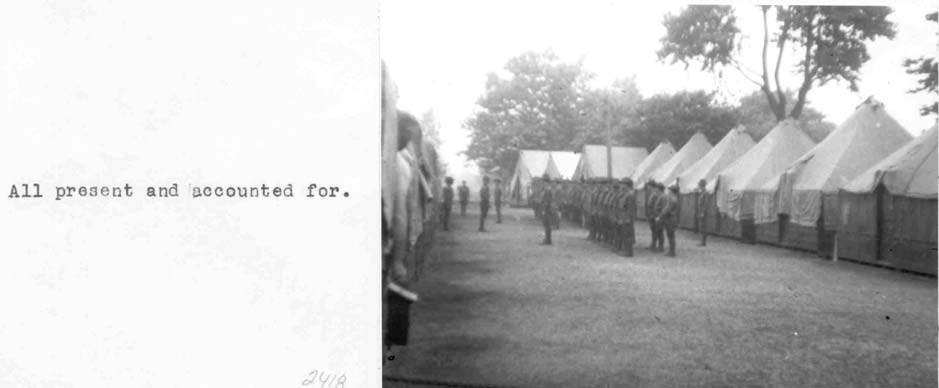a group of soldiers stand in lines in front of tents