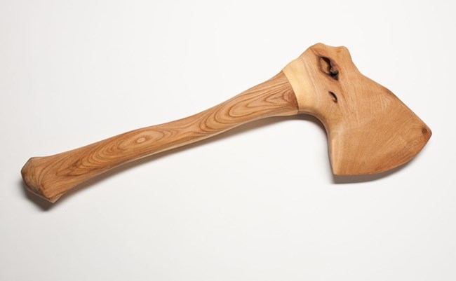 Axe, with wooden handle and cutter