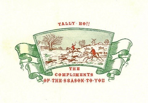 A Christmas card that shows an ice skating theme.